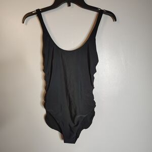 No Boundaries One-Piece Black Beaded Bathing Suit Womens Size Meduim 7-9